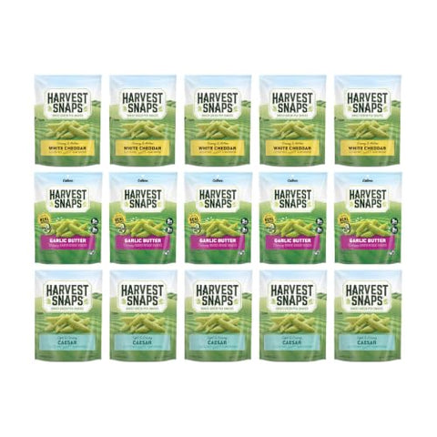 Big Top Deal USA Variety 15 Pack Cheese & Herb, White Cheddar, Garlic Butter, Caesar, Harvest Snaps, Baked Veggie Chips, Crunchy, Gluten Free, Plant Protein, Snack Crisps