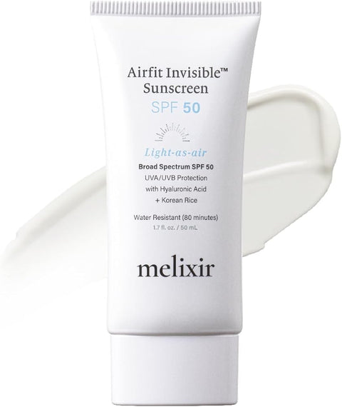 Melixir Airfit Invisible Korean Sunscreen SPF 50 for Face, No White Cast - Personal Care