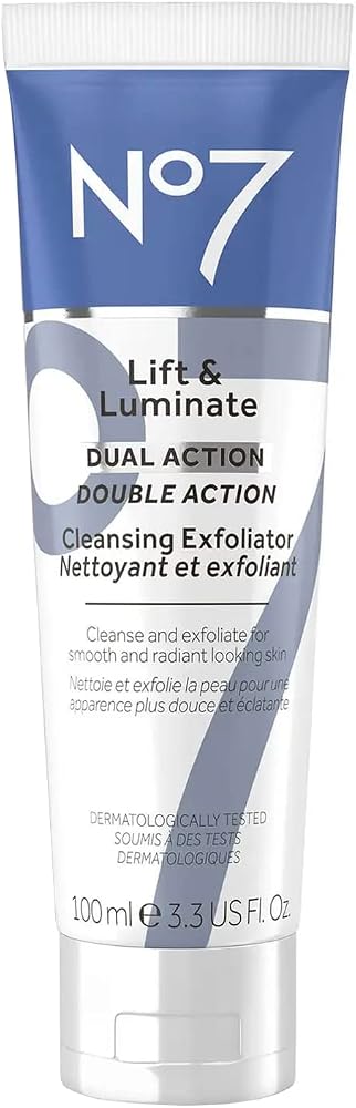 No7 Lift & Luminate Cleansing & Exfoliating Face Wash, 3.3 Fl Oz - Personal Care