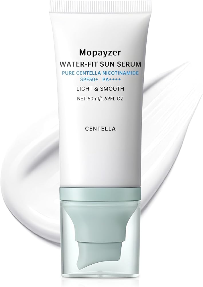 Centella Sunscreen SPF 50, Hyalu Cica Sunscreen for Face, Water Resistant Strong UV Protection No White Cast, Madagascar Face Sun Screen Oil Free, Water Fit Sun Serum(Blue 1)
