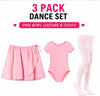 Moret Kids Girls' Ballet and Dance 3-Pack Complete Dance Outfit Set - Pink Chiffon Wrap Sk - Image 3