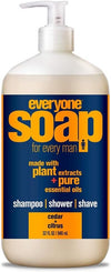 Everyone 3-in-1 Soap, Body Wash, Bubble Bath, Shampoo, 32 Ounce , Cedar and Citrus, made with Essential Oils for Men and Women - Personal Care