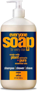 Everyone 3-in-1 Soap, Body Wash, Bubble Bath, Shampoo, 32 Ounce , Cedar and Citrus, made with Essential Oils for Men and Women - Personal Care