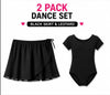 Moret Kids Girls' Ballet and Dance 2-Pack Dance Outfit Set - Black Chiffon Wrap Skirt & Sh - Image 3