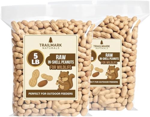 TRAILMARK NATURALS - 2 Pack of 5 Lb Bags (10 Pounds Total) - Raw Peanuts for Squirrels, Raw in Shell Peanuts for Birds and Wildlife- Squirrel Food, Wild Bird Seed - Grown in The USA