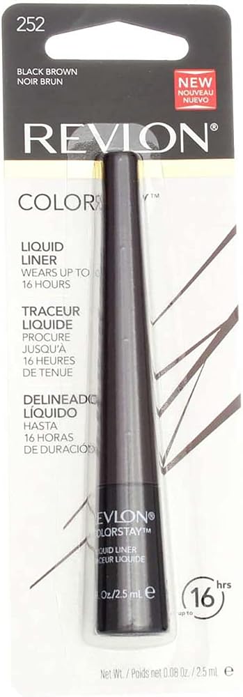 Revlon ColorStay Liquid Liner Eye Makeup, Black-Brown [252], 0.08 oz (Pack of 5)