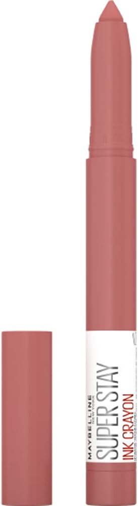 Maybelline Super Stay Ink Crayon Lipstick Makeup, Precision Tip Matte Lip Crayon with Built-in Sharpener, Longwear Up To 8Hrs, Achieve It All, Brown Nude, 1 Count