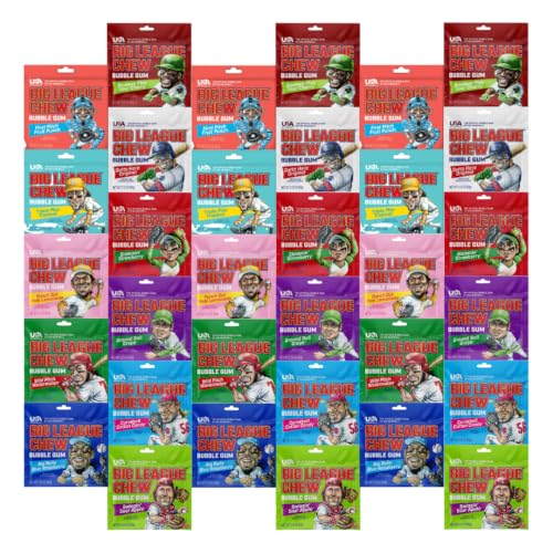 Variety Pack Big League Chew Bubble Gum, 33 Count, 2.12 oz Chewing Gum, Assorted Bulk Pack, Soft Shredded for Kids, Parties & Sharing - Personal Care