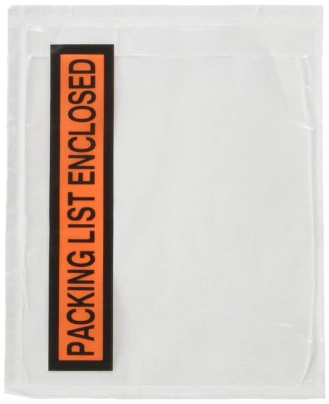 1000 pieces 4.5x5.5" Clear with "PACKING LIST ENCLOSED" printing pouch envelope bag for invoice packing slip - Personal Care