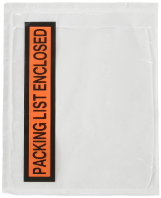 1000 pieces 4.5x5.5" Clear with "PACKING LIST ENCLOSED" printing pouch envelope bag for invoice packing slip - Personal Care