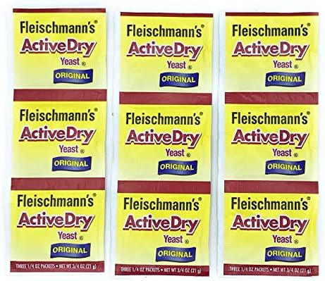 Fleischmann's Yeast, Active, Dry, 0.75-Ounce Packet (Pack of 9)
