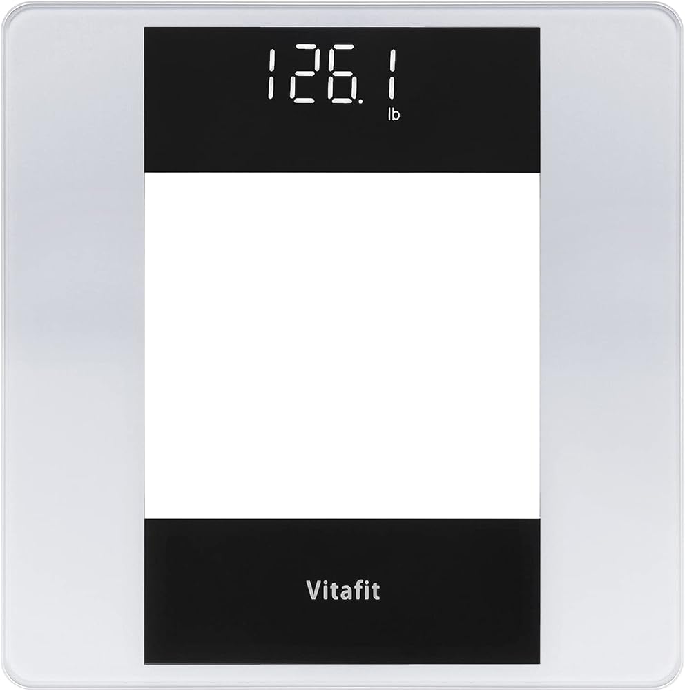 Vitafit Digital Bathroom Scale for Body Weight, High Accuracy Assured by Weight Scale Professional Factory Since 2001, White LED and Step-On, 3*AAA Batteries Included, 400lb, Silver