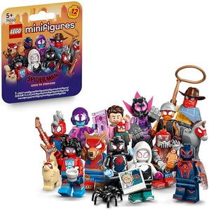 LEGO Minifigures Spider-Man: Across the Spider-Verse - Get 1 of 12 Collectible Toys with Accessories - Gift for 5+ Year Old Boys & Girls - Mystery Box - 71050