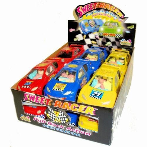 Sweet Racer Pull Back Action Candy Filled Cars (1 Box, 12 Cars)