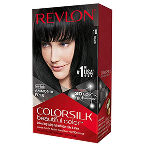 Revlon ColorSilk Beautiful Color Permanent Hair Color with Bond Repair Complex, Black 010, Ammonia-Free Hair Dye with Vegan Keratin Fillers, 100% Gray Coverage, 4.4 Oz