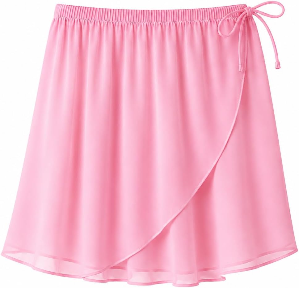 Moret Kids Girls' Ballet and Dance 2-Pack Chiffon Wrap Skirt, Black