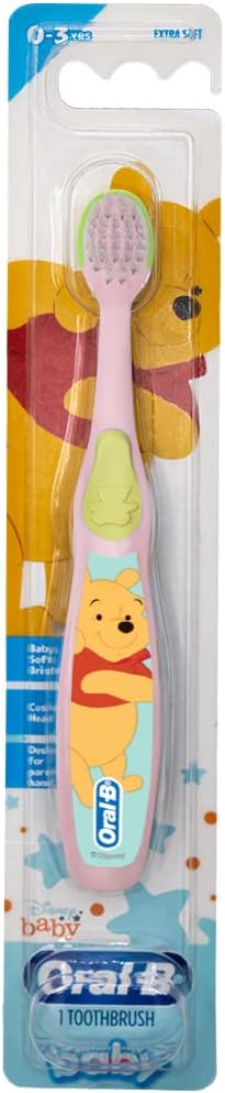 Oral-B Baby Manual Toothbrush, Pooh Characters, 0-3 Years Old, Extra Soft (Characters Vary) - 1 Count