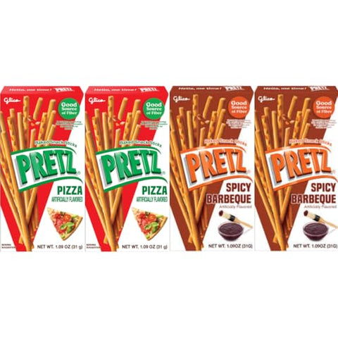 Baked Snack Sticks Variety Pack 1.9 Oz Bags, Crunchy Baked Pretzel Sticks, Grab and Go Snack Packs for School Lunches Office Travel, Assorted Flavors, 4 Pack