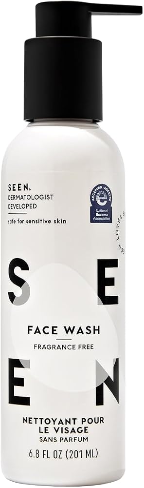 Seen Face Wash, Fragrance Free -Non-Comedogenic & Non-Irritating Face Cleanser - Dermatologist-Developed - Safe for Sensitive, Eczema & Acne Prone Skin