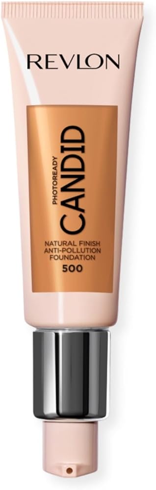Revlon PhotoReady Candid Natural Finish Foundation, Anti-Pollution, Antioxidant, Anti-Blue Light Ingredients, 500ml, 0.75 fl oz - Face Makeup - Beauty - Cosmetics