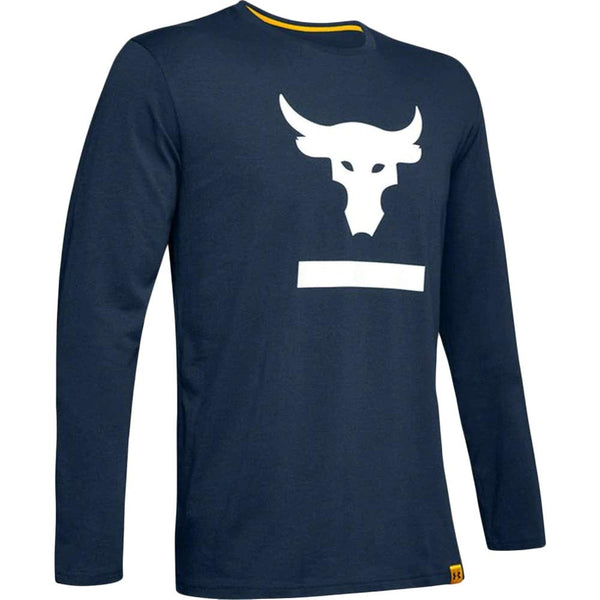 Under Armour Men's Project Rock Hardest Worker Long Sleeve Shirt LG Navy