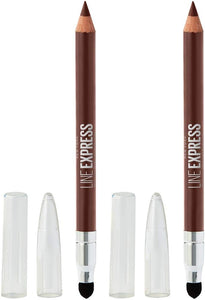 Maybelline New York Sharpenable Wood Pencil With Built-In Blending Smudger Tip Creamy Liner Eyeliner Eye Makeup, Brownish Black, 0.07 Oz, 2Count