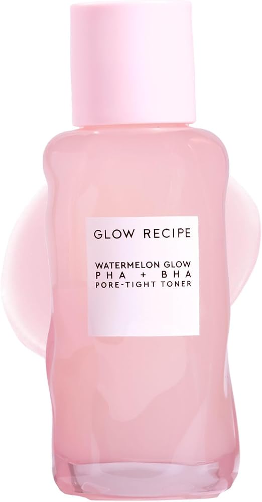 Glow Recipe PHA + BHA Face Toner, Korean Exfoliating Toner for Pores, Gentle Chemical Exfoliant + Hydrating Toner, Watermelon, Cactus Water + Glycerin (40ml)