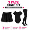 Moret Kids Girls' Ballet and Dance 3-Pack Complete Dance Outfit Set - Black Chiffon Wrap S - Image 3