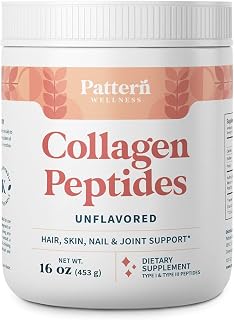 Pattern Wellness Collagen Peptides Powder Type I & III – Unflavored (16 Oz)