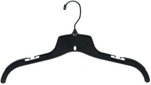 Nahanco 25500BHMG Plastic Shirt/Dress Hanger with Black Swivel Hook and Molded Non-Slip Shoulders, Heavy Weight, 17", Black - Personal Care