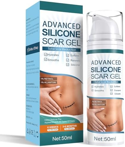 Mitgary Advanced Scar Gel, Silicone Scar Gel, Treats Old and New Scars, Reduces the Appearance of Scars from, Body, Face, Stretch Marks, Surgical Scar, Keloids, Acne, Burns and More, 50g (1.7 Oz)