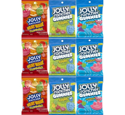 Variety Pack Jolly Rancher Gummies, Original, Sours, Spicy 'N Sweet, 9 Pack, 3 Each Flavor - Personal Care
