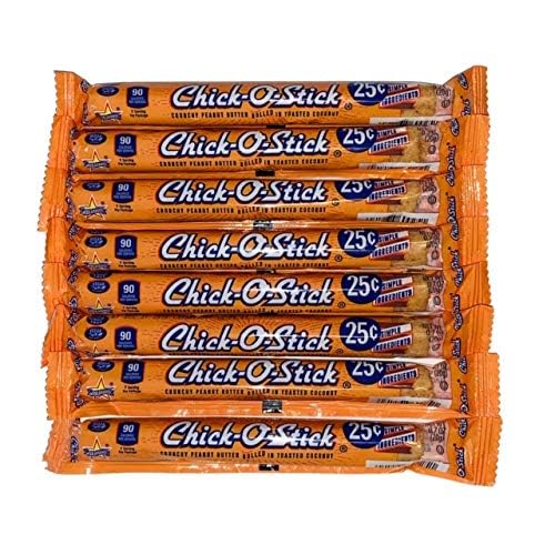 Generic Chick O Stick Candy Bars | 12 Pack | Crunchy Peanut Butter Rolled In Toast Coconut | .7 oz Bars
