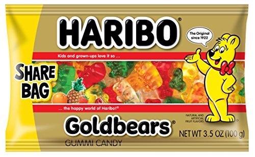 HARIBO Gummi Candy, Original Goldbears, 3.5 oz. Bag (Pack of 18)