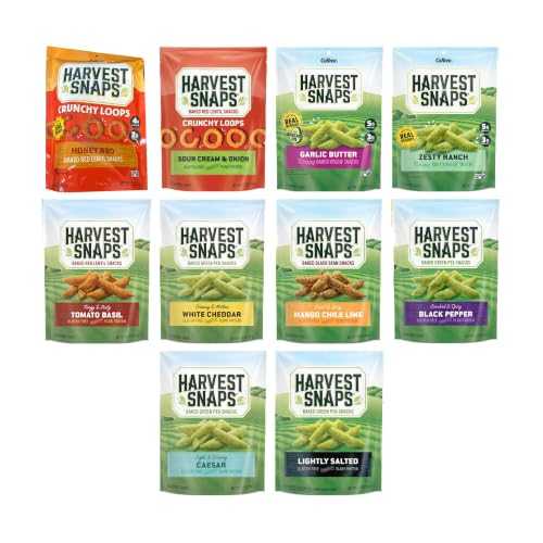 Big Top Deal USA Variety 10 Pack Ultimate Variety, 10 Flavors, Harvest Snaps, Baked Veggie Chips, Crunchy, Gluten Free, Plant Protein, Snack Crisps - Personal Care