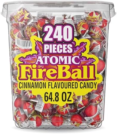 Atomic Fireball Cinnamon Hard Candy, Individually Wrapped, 64.8 oz, 240 Ct