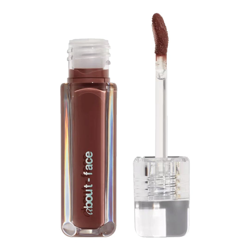 About-Face Light Lock Lip Gloss - CREAMY TOASTED CHESTNUT (0.21 Oz) | High-Shine, Non-Sticky Finish