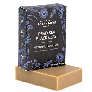 Chagrin Valley Natural Soap Bar - Organic Dead Sea Black Clay Bar - For Dry, Sensitive and Itchy Skin Relief - Large 5.6 oz Unscented Face and Body Soap For Women and Men