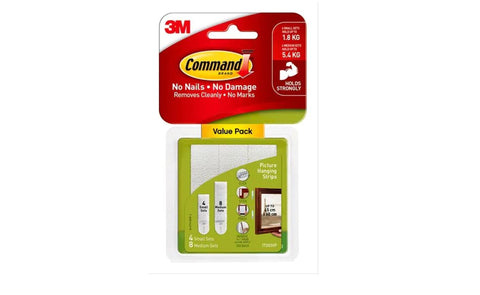Command Picture Hanging Strips Value Pack, 12 Pairs: 8-Medium, 4-Large Pairs, Decorate Damage-Free - Personal Care