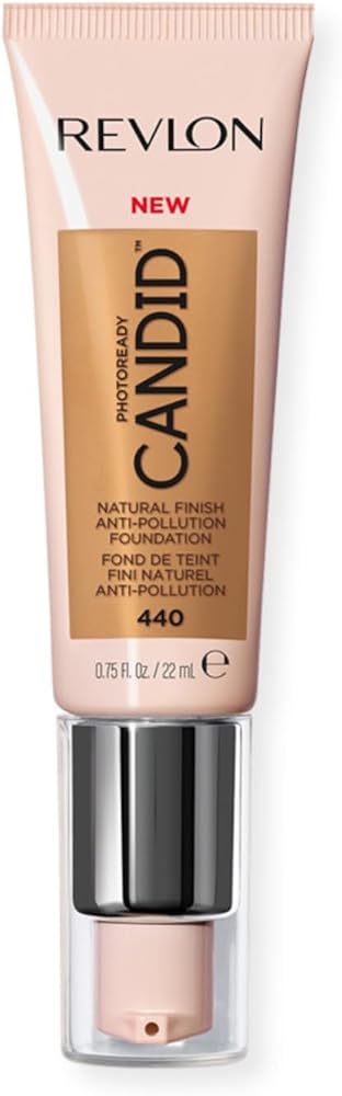 Revlon PhotoReady Candid Natural Finish Foundation, with Anti-Pollution, Antioxidant, Anti-Blue Light Ingredients, 440 Caramel, 0.75 fl. oz. - Face Makeup - Beauty