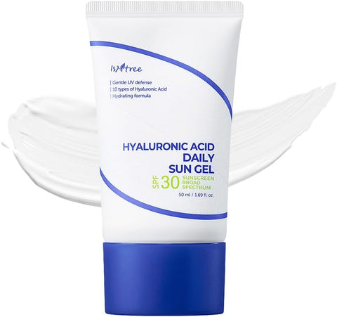 Isntree Hyaluronic Acid Daily Sun Gel SPF 30 | Korean Face Sunscreen with Hyaluronic Acid | Lightweight, Moisturizing Daily Sunscreen, No White Cast, 1.69 fl oz