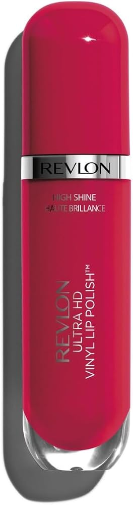 REVLON Ultra HD Vinyl Lip Polish, Liquid Lipstick, Cherry On Top, Cherry Red Gloss, 0.2 Fluid Ounce