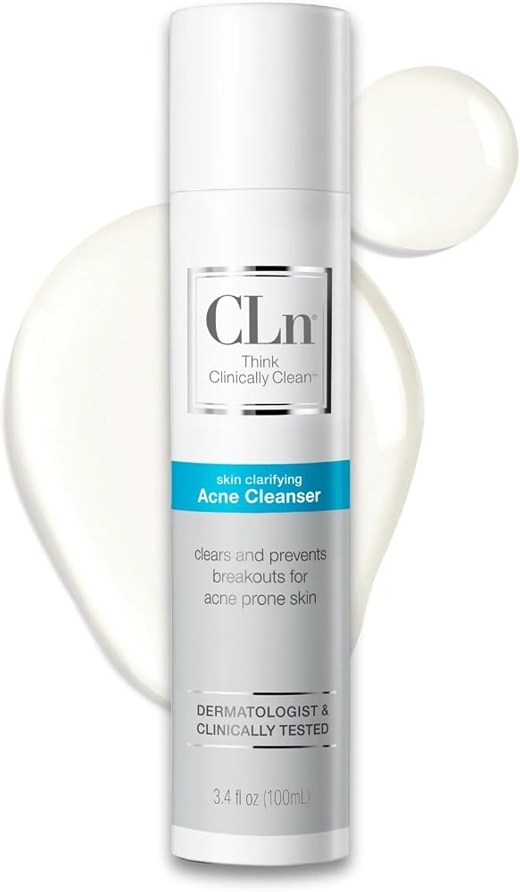 Cln® Acne Cleanser-Facial Cleanser with 0.5% Salicylic Acid to Eliminate Blackheads & Breakouts, Oil-Free & Fragrance-Free, 3.4 fl. oz. - Personal Care