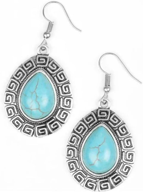 Turquoise Jewelry Tribal Tango Drop Dangle Earrings for Women Vintage Bohemian Western Style Fashion Accessories Lightweight Statement Jewelry for Gifts, Festivals, Daily Wear