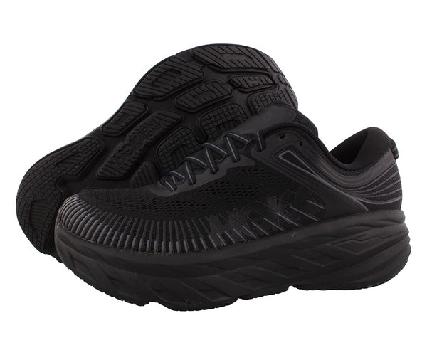 Hoka One Bondi 7 Wide Womens Shoes Size 9, Color: Black/Black