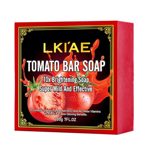 Natural Tomato Brightening Soap Bar, Clean Skin, Stains and Make-Up Residue, Doesn't Dry Out Skin, With Vitamin A/B/C, For Face & Body, 7 oz