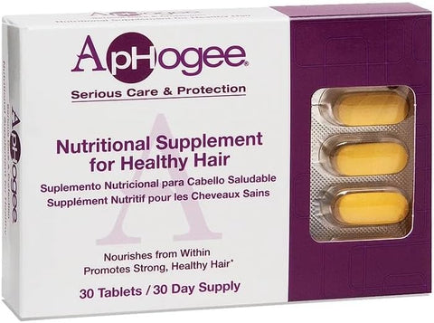 Aphogee Nutritional Supplement for Healthy Hair – Biotin, Vitamins & Minerals with MSM, Collagen & Amino Acids – Nourishes Hair from Within, Promotes Healthy Hair Growth – 30 Tablets (30-Day Supply)