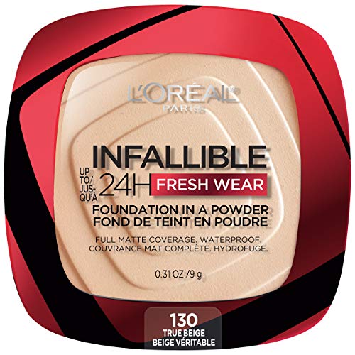 L'Oreal Paris Makeup Infallible Fresh Wear Foundation in a Powder, Up to 24H Wear, Waterproof, True Beige, 0.31 oz. (Packaging May Vary) - Personal Care
