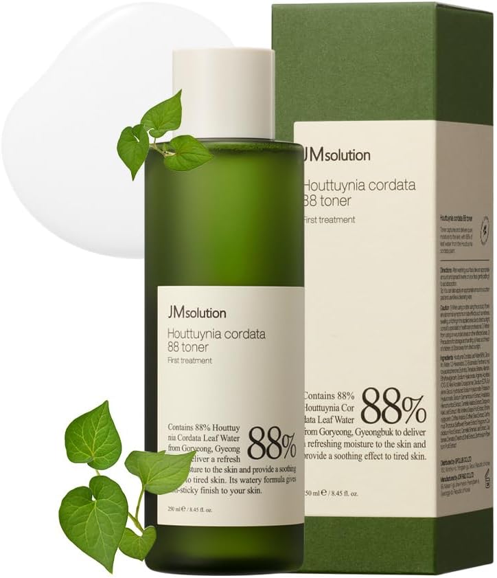 Jmsolution Heartleaf 88 Toner (8.45 fl.oz.) | 88% Heartleaf Extract for Instant Soothing | Gentle Pore Care & Hydration | Hypoallergenic Face Toner | K-Beauty