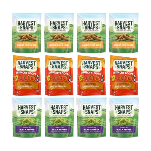 Big Top Deal USA Variety 12 Pack Sweet Heat, Mango Chile Lime, Honey BBQ, Black Pepper, Harvest Snaps, Baked Veggie Chips, Crunchy, Gluten Free, Plant Protein, Snack Crisps